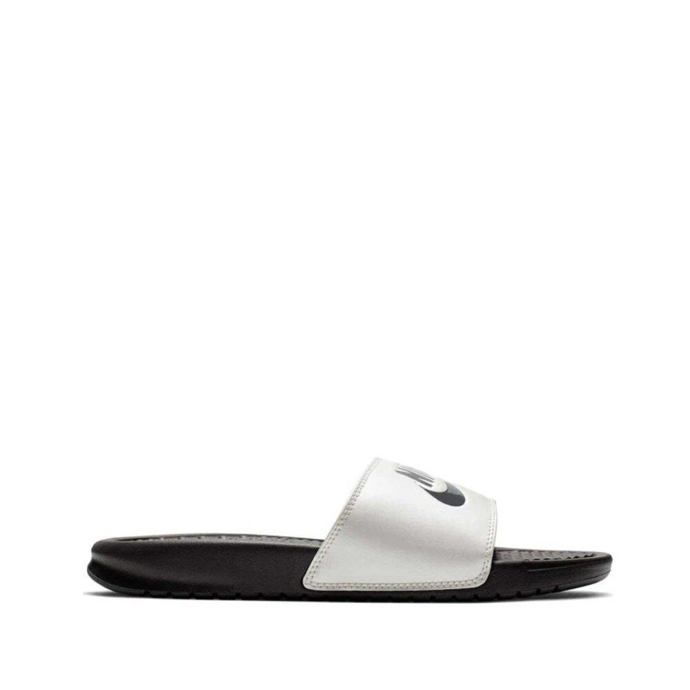 Nike Women's Silver Black Benassi JDI 343881-008 Casual Slide‎ Sandal Size 9
